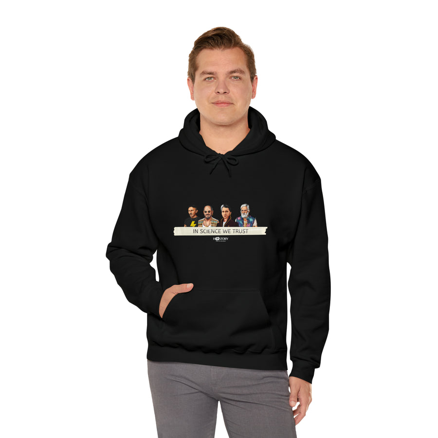 Nikola Tesla, Marie Curie, Steve Jobs, Galileo Galilei Hipstory Hooded Sweatshirt