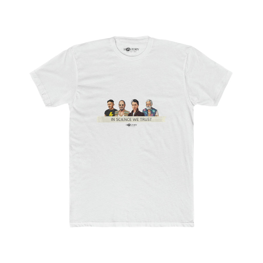 Nikola Tesla, Marie Curie, Steve Jobs, Galileo Galilei Hipstory Cotton Crew T-Shirt - Hipstory Shop